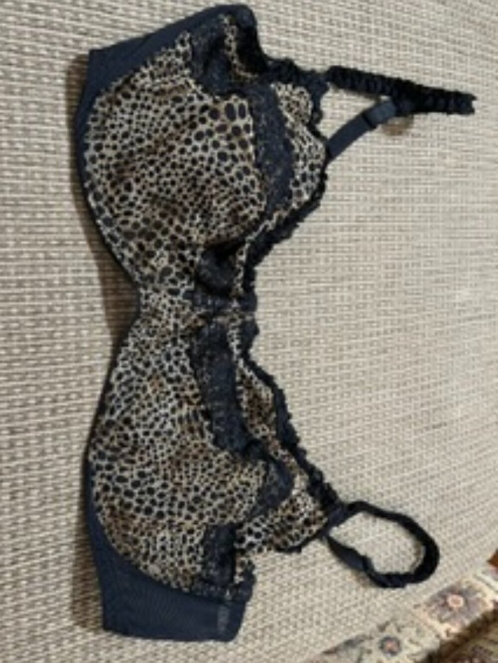 La Perla--Studio Black and Animal Print Underwire Bra